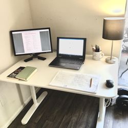 BEKANT IKEA office/ gaming ergonomic desk — 47 1/4” x 31 1/2” w/ adjustable height.