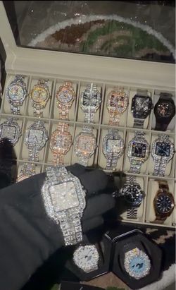 Luxury Designer Automatic Plain Stainless Steel & Moissanite Style Iced out Buss/Bust Down Watches