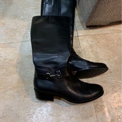 Via Spiga Black Leather Boots