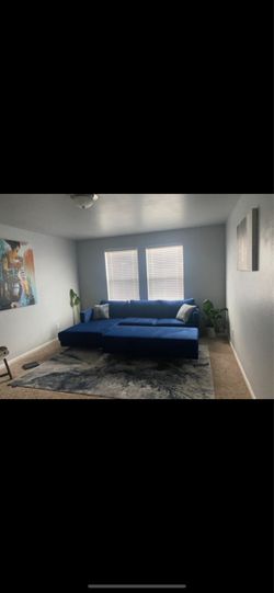 Modern Navy Blue Modular Sectional Couch / Lounge Sofa