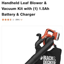  BLACK+DECKER 40V Cordless Leaf Blower Kit, 120 mph Air