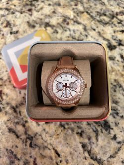 Leather Rose-gold Fossil Watch