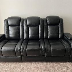 Ashley Party Time Power Reclining Sofa Couch 