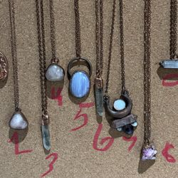 Handmade Crystal Copper Necklaces $10 Each