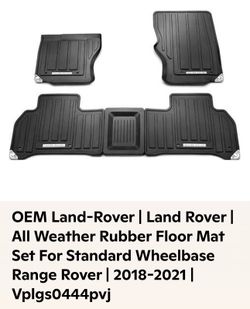 Genuine Land Rover Range Rover Rubber Floor Mats (VPLGS0444PVJ)
