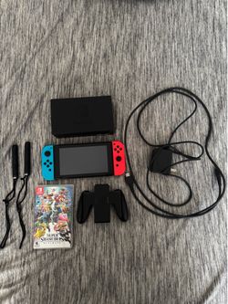 Nintendo Switch Bundle + Smash Bros + 128GB SD Card