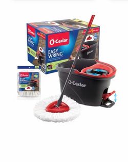 $28 Brand new O-Cedar EasyWring Microfiber Spin Mop, Bucket Floor Cleaning System, Red, Gray, Standard
