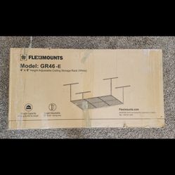 FLEXIMOUNTS White Adjustable Height Steel Overhead Garage Storage Rack (36 in. W x 72 in. D) Universal