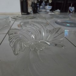 Vintage Mikasa clear swirl crystal bowl, 11 inch diameter, 4.5 inch height, no chips or cracks.