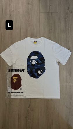 A Bathing Ape BAPE Blue Camo Ape Head Tee Size L