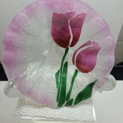 Designer fused glass bowl.