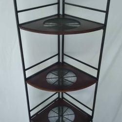 Cast Iron Corner Shelf Folding Plant Stand 