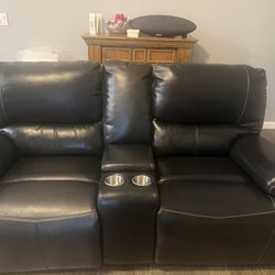 Black Recliner And Love Seat 