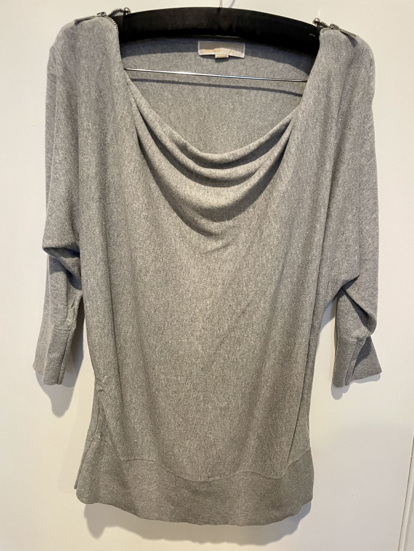 Michael Kors Tunic Blouse with Shoulder Detail Grey Womens Size Small