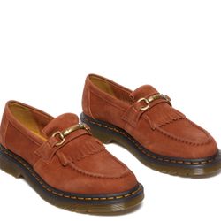 Dr. Martens Adrian Snaffle Loafer Tumbled Leather, Size 11 Men / 12 Women (Rust Orange)  