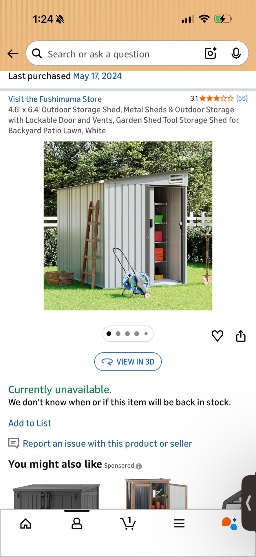 Metal Shed Brand New In Box Unopened