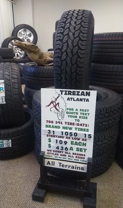 31 1050 15 BRAND NEW TIRE TIRES $109 EACH $436 SET