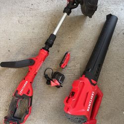 CRAFTSMAN Cordless Weedwacker  W/ Leaf Blower And Battery