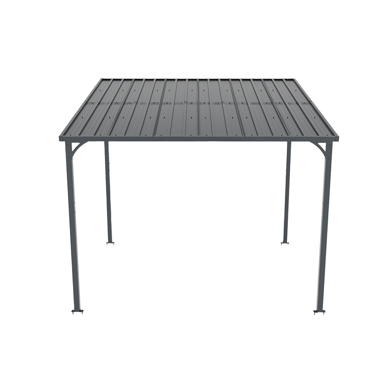 Outdoor Pergola 8' x 10' Metal Inclined Roof Pergolas Waterproof Wall-mounted iron sheet shed Gazebo for Patio,Garden,Yard