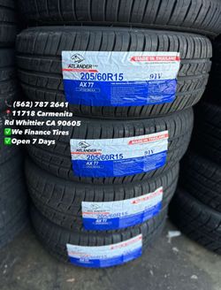 205/60R15 Atlander Set of Tires Installed and Balanced Set de Llantas Nuevas Instaladas y Balanceadas
