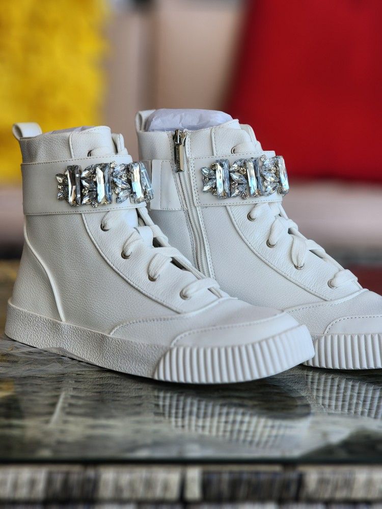 Women's Shoes, White Sneakers, Karl Lagerfeld Shoes, High Top Sneaker, White Boots Brand New