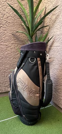 PING Frontier Cart Golf Bag (Black, Grey, Beige) w/6-Way Divider and 6 Zipper Pockets