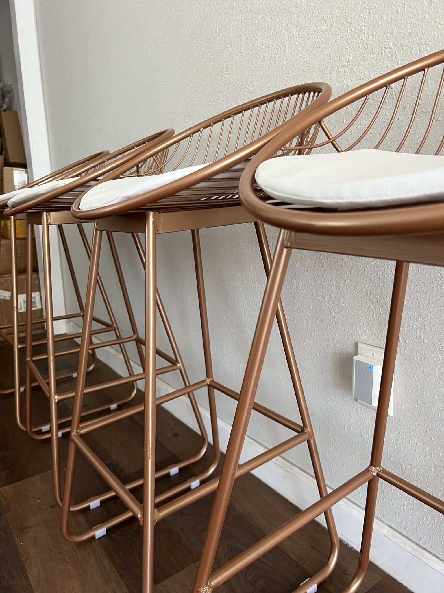 Rose Gold Bar Stool Set