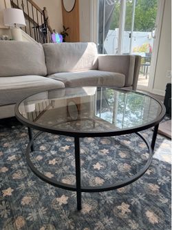 36 inch round glass table