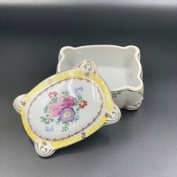 Vintage Japanese porcelain hand painted trinket box