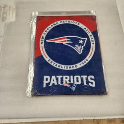 New England Patriots Football Metal Sign 
