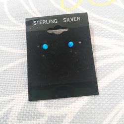 Silver Lab Opal Ball Earrings 3mm