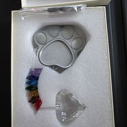Pet Memorial Suncatcher Photo Frame & Rainbow Bridge Bracelet