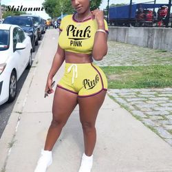 women  two piece shorts set 