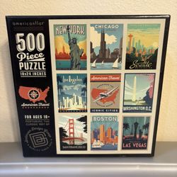 American Travel American Flat 500 Piece Puzzle 