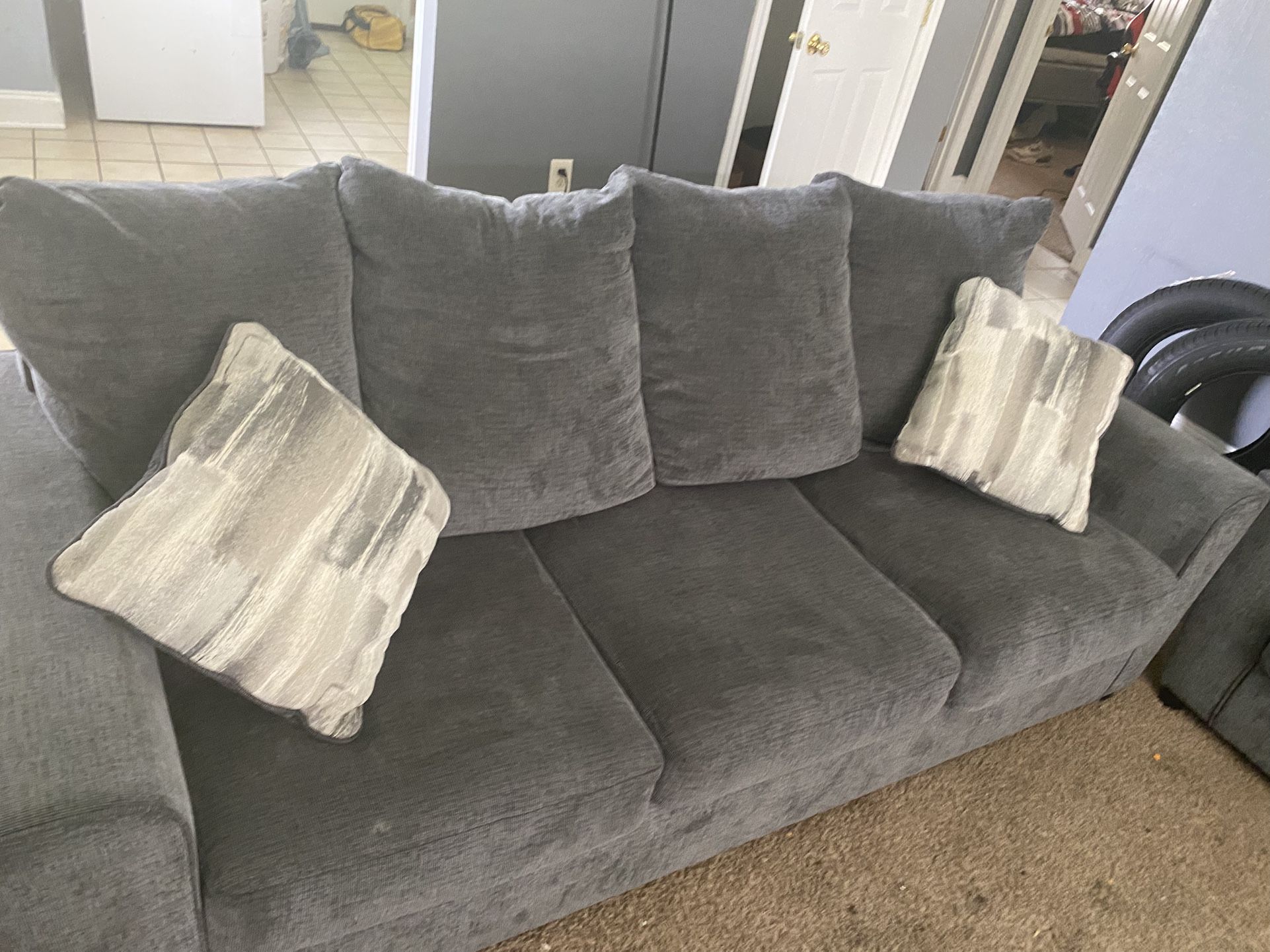 good condition grey couch
