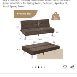 Brown Futon With Cover