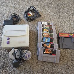 Super Nintendo With Games SNES