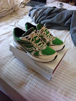 Saucony Originals Green and White Sneakers