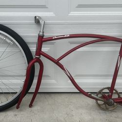 Schwinn Cruiser SS Frame (Red) And Front Wheel