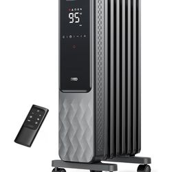 Dreo Oil Filled Radiator, Electric Radiant Heaters for indoor use Large Room with Remote Control, Child Lock, 4 Modes, Overheat & Tip-Over Protection,