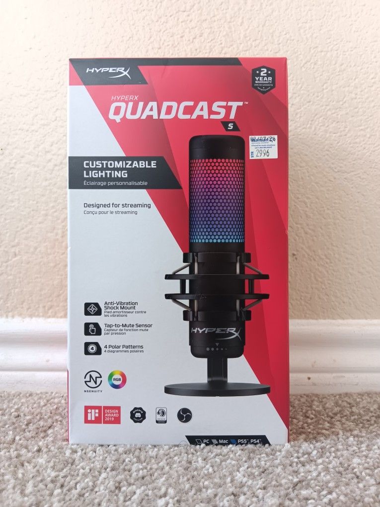 HyperX QuadCast S USB Condenser Microphone