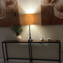 Console Table with 2 Plug Outlets & 2 Charging Stations 