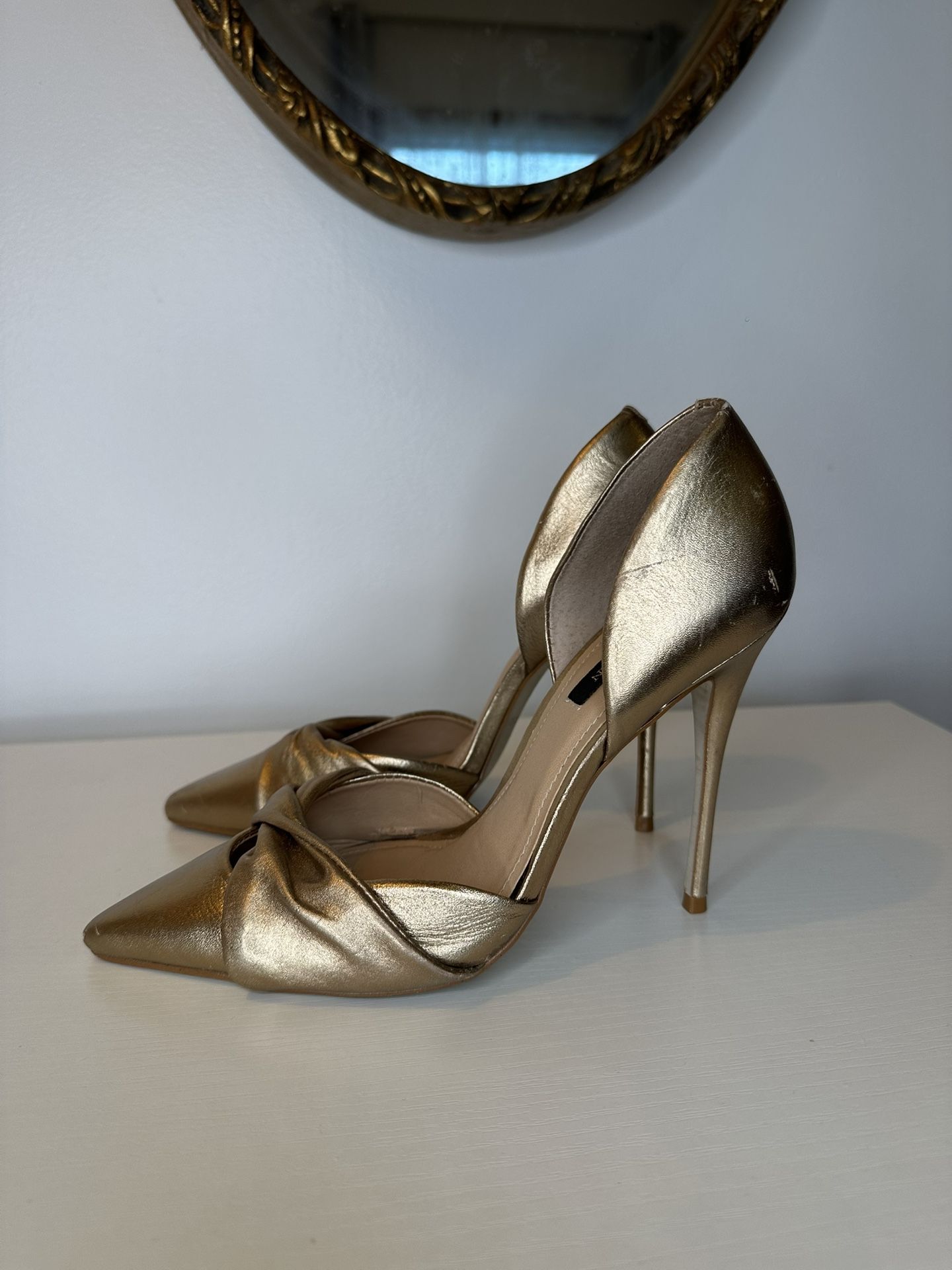 Ava & Aiden Metallic Gold Heels