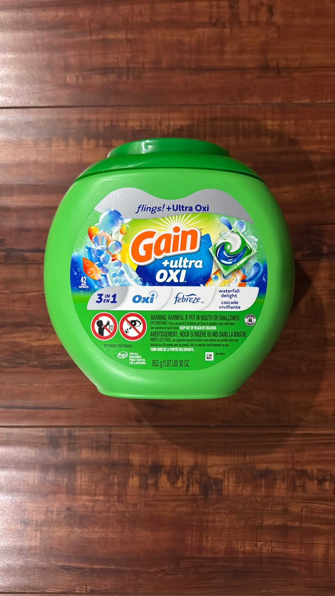Gain Flings + Ultra OXI And Febreze: Waterfall Delight Scent 42 Count