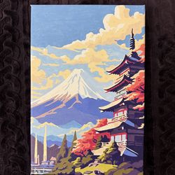Framed Paint by Numbers - Mount Fuji - Fully Painted