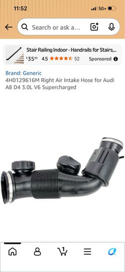 Audi A8 air intake hose