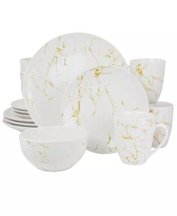 Fine Marble 16 Pc. Dinnerware Set, Service for 4 $30