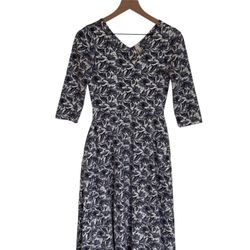 Pact Fit & Flare Midi Dress Womens Small Confetti Organic Cotton Sustainable