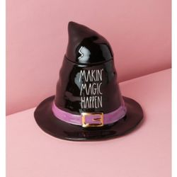 RAE DUNN 11in Makin Magic Happen Witch Hat Canister NEW