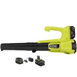 RYOBI ONE+ 18V 90 MPH 250 CFM Cordless Battery Leaf Blower with 4.0 Ah Battery and Charger
